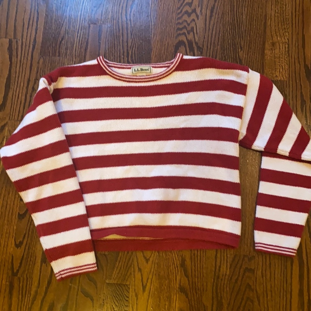 Women’s red and white striped LL Bean sweater